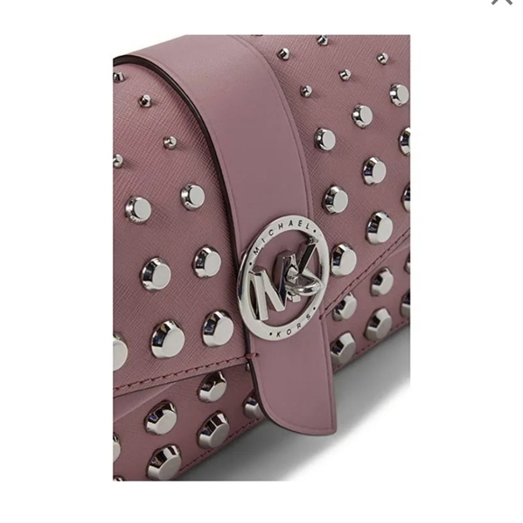 ✨️🩷 Michael Kors Greenwich Medium royal pink stud Convertible Shoulder bag ✨️🩷 - Picture 4 of 9